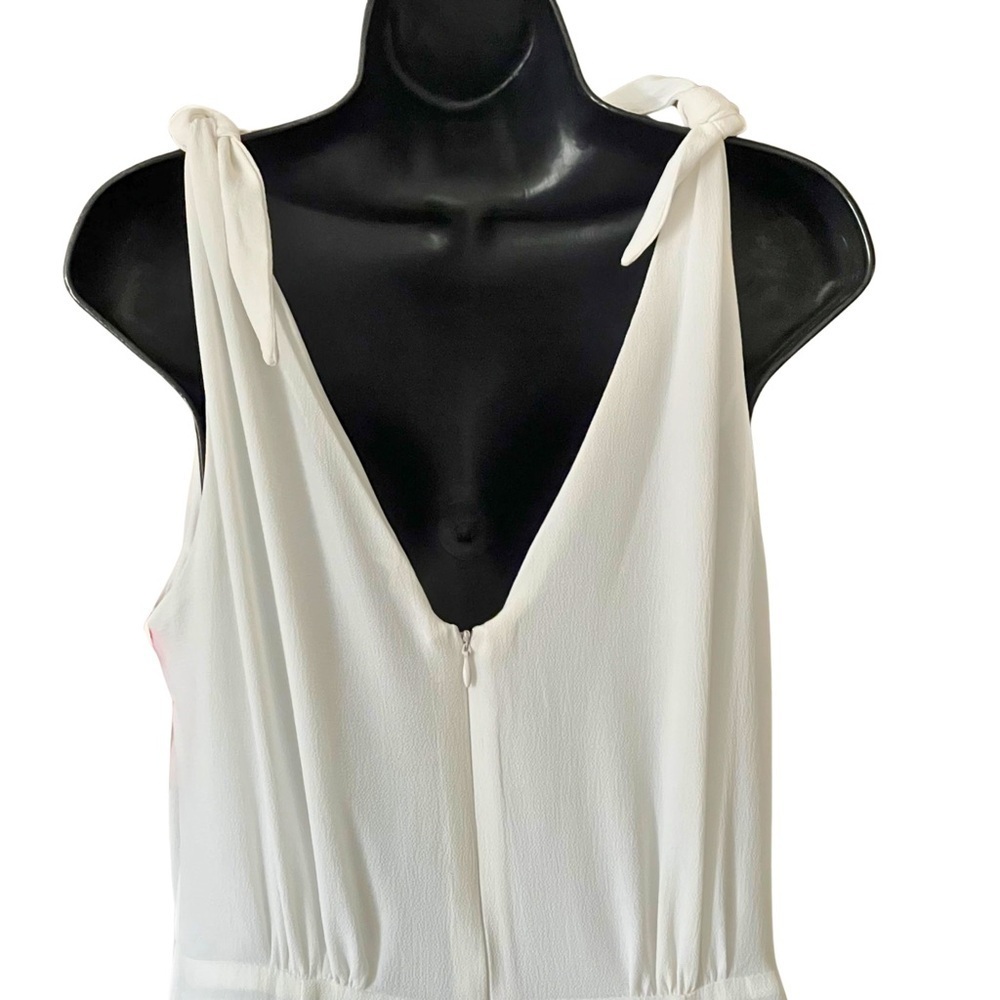 [Size 12 - NWT] Betsey Johnson - White Shoulder-Tie Midi Dress - Picture 7 of 9